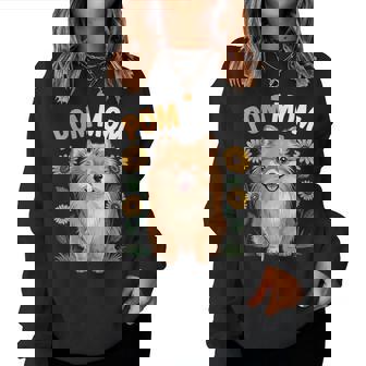 Pom Mom Pomeranian Dog Sunflower Lover Women Sweatshirt | Seseable CA