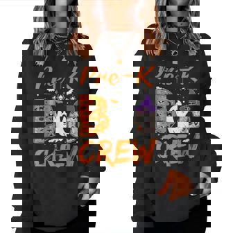 Pre K Boo Crew Teacher Student Halloween Pre Kindergarten Women Sweatshirt | Mazezy