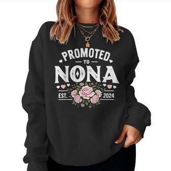 Promoted To Nona Est 2024 Flower Women Sweatshirt - Thegiftio UK