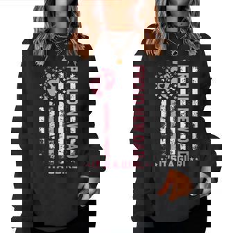 Proud New Dad New Girl Baby First Fathers Day American Flag Women Sweatshirt - Monsterry