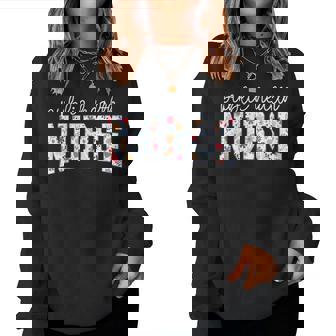 Public Health Nurse Floral Groovy Public Health Nursing Women Sweatshirt | Seseable CA