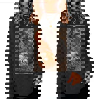 Punch Monkey Meme Cute Baby Plush Toy Sign Of Mother Love Women Sweatshirt | Seseable FR