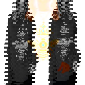 Queen Bee Crown Girls Honey Hive Bee Keeper Bee Women Sweatshirt - Monsterry