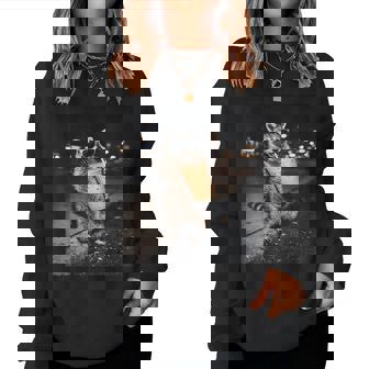 Raccoon Drinking Iced Coffee For Men Women Meme Women Sweatshirt - Seseable