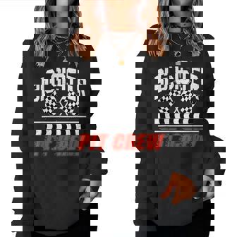 Race Car Birthday Party Racing Family Big Sister Pit Crew Women Sweatshirt | Seseable CA