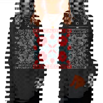 Radicalized By Basic Decency Vintage Floral Women Women Sweatshirt | Seseable CA