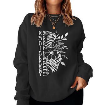 Radiology Technologist Skeleton Floral X-Ray Rad Tech Women Sweatshirt - Thegiftio UK