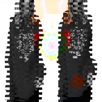 Rainbow Lgbt 猫愛好家 犬 恋人 猫 母 犬 パパ バレンタイン レディーススウェットシャツ - Kawaiitshirt