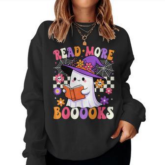 Read More Books Ghost Reading Book Teacher Halloween Women Sweatshirt - Thegiftio UK