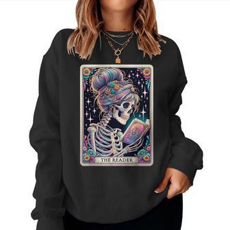 The Reader Tarot Card Book Lover Librarian Read Women Sweatshirt - Thegiftio