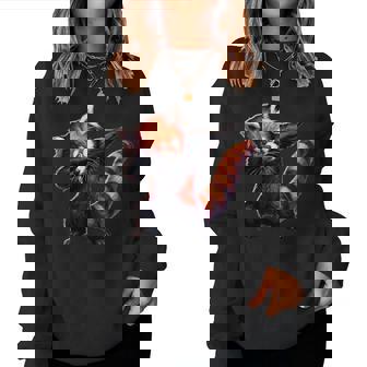 Red Panda Dabbing Panda Lovers Women Sweatshirt - Thegiftio