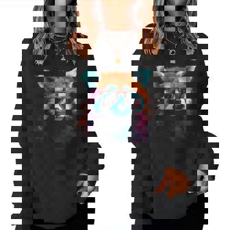 Red Panda サングラスアートワーク レディーススウェットシャツ - Kawaiitshirt