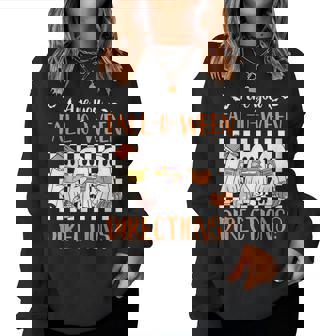 Retro Are You Fall O Ween Directions Teacher Halloween Ghost Women Sweatshirt | Seseable FR