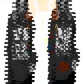 Retro Floral Wdnc We Do Not Care Club Women Women Sweatshirt | Seseable CA