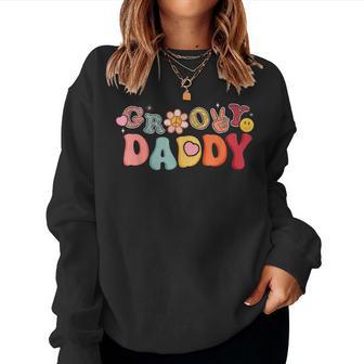 Rétro Groovy Daddy Hippie Assorti Famille Anniversaire Fête Sweat-shirt pour femme - Cadeauxyz