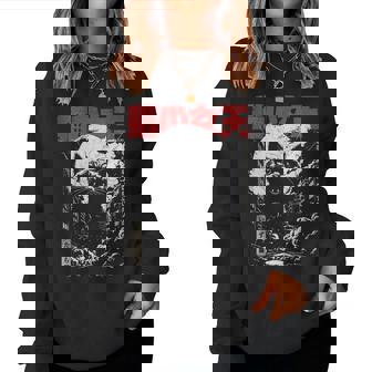 Retro Japan Aesthetic Queen Of Cats Black Monster Cat Women Sweatshirt - Thegiftio