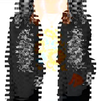 Rétro Tournesol Papillon Botanique Plante Nature Jardinage Sweat-shirt pour femme - Cadeauxyz