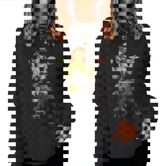 Retro Zombie Pin Up Girl Burlesque Vintage Horror Halloween Women Sweatshirt - Thegiftio