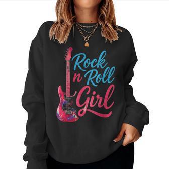 Rock'n Roll Girl Band Guitar Music Lover Girls & Women Women Sweatshirt - Seseable