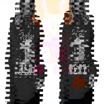 Rodeo Mama Pink Boots Coquette Cowgirl Birthday Party Women Sweatshirt - Seseable