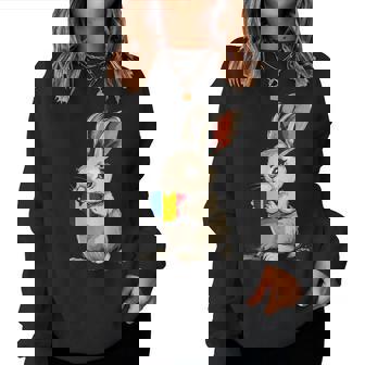 Romania Carino Bunny Cuore Bandiera Rumena Radici Rumene Women Sweatshirt - Novitaregali