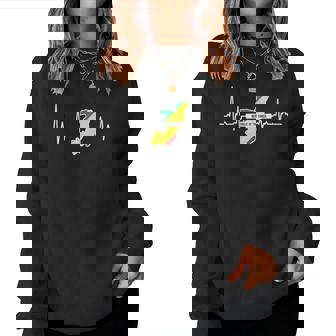 Ropa Con La Bandera De La República Del Congo De Heart Beat Cuello Sudadera Mujer - Regaloses