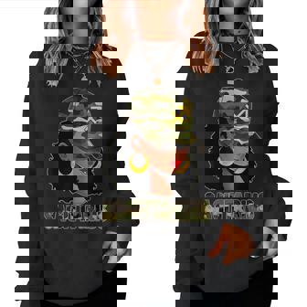 Sagittarius Queen Camouflage Black Woman Cap Zodiac Sign Women Sweatshirt - Monsterry