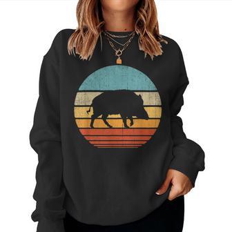 Sanglier Rétrointage Années 60 Et 70 Coucher Deoleil Cochonauvage Mammal Animal Sweat-shirt pour femme - Cadeauxyz