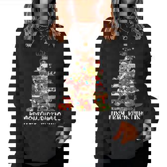 Sapin De Noël Avec Animaux Mignons Pour Garçons Et Filles Sweat-shirt pour femme - Cadeauxyz