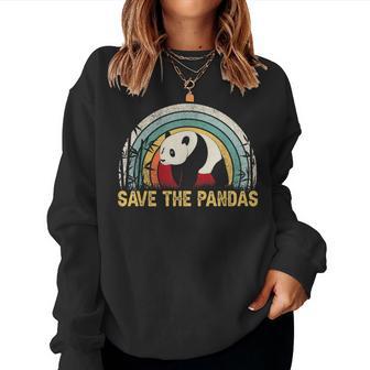 Save The Pandas Camisa Estilo Retro Panda Regalo Sudadera Mujer - Regaloses