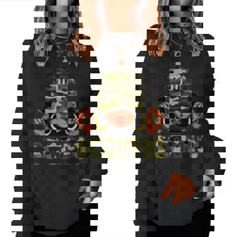 Scorpio Queen Black Woman With Cap Camo Afro Girl Zodiac Women Sweatshirt | Seseable FR