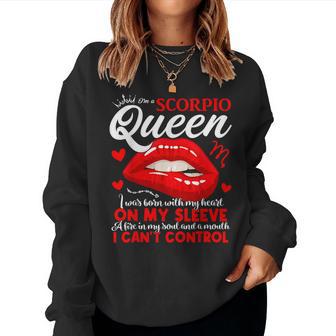 Scorpio Queen Scorpio Zodiac Sign Girls Lady Birthday Women Sweatshirt - Thegiftio UK