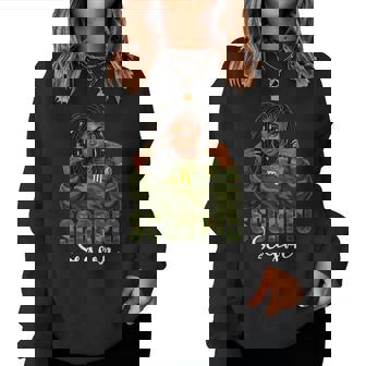 Scorpio Season Loc'd Black Woman Camo Zodiac Sign Women Sweatshirt | Seseable CA