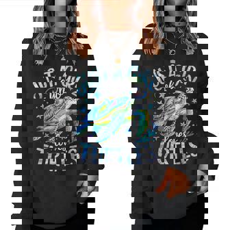 Sea Turtle Cute Just A Girl Who Loves Turtles Women Sweatshirt | Seseable UK