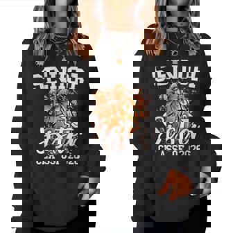 Senior Sister Class Of 2026 Coquette Basketball Graduation Women Sweatshirt - Thegiftio