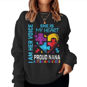 She Is My Heart Autism Awareness Granddaughter Proud Nana Women Sweatshirt - Thegiftio UK