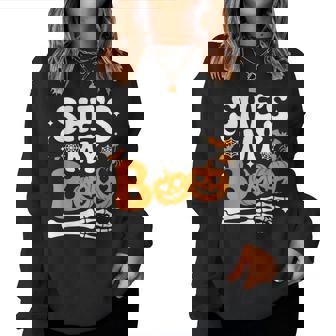 She's My Boo Pumpkin Matching Couple Halloween Women Women Sweatshirt | Mazezy