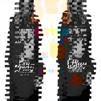 Sister Of The Birthday Capybara Girl Bday Party Family Women Sweatshirt | Mazezy