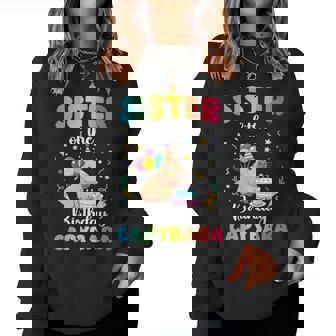 Sister Of The Birthday Girl Capybara Bday Party Family Women Sweatshirt - Thegiftio