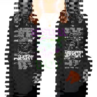 Sister Of The Birthday Monster Truck Family Matching Party Women Sweatshirt | Mazezy