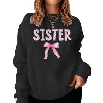 Sister Birthday Squad Matching Coquette Bow Family Party Women Sweatshirt - Thegiftio UK