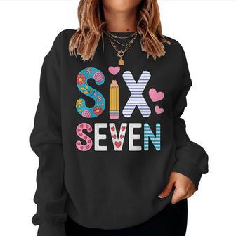 Six Seven 6 7 Meme Teacher Women Sweatshirt - Thegiftio UK