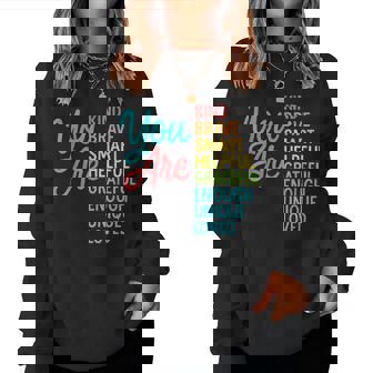 You Are Smart Brave Strong Kind Teacher You Back To School Women Sweatshirt | Seseable CA