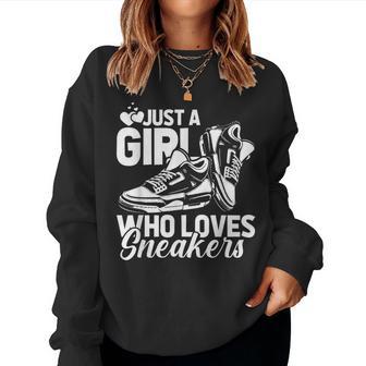 Sneaker Head Street Style Just A Girl Who Loves Sneakers Women Sweatshirt - Thegiftio UK