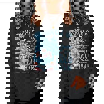 Snuggle Up Gnomies It's Cold Outside Snow Cute Gnome Girls Women Sweatshirt - Monsterry