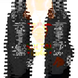 Social Worker African American Black History Month Women Sweatshirt - Monsterry