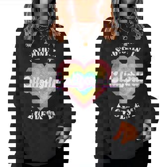 Someone In California Loves Me Heart Retro Groovy Women Sweatshirt - Thegiftio