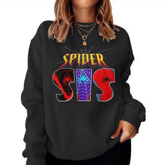 Spider Sis Sister Family Birthday Spider Halloween Costumes Women Sweatshirt - Thegiftio