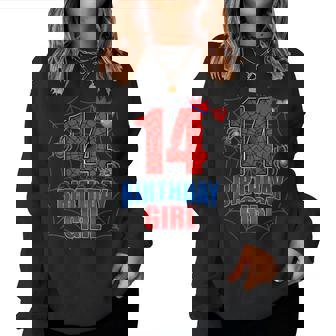 Spider Web Fourn 14 Years Old It's My 14Th Birthday Girl Women Sweatshirt - Thegiftio