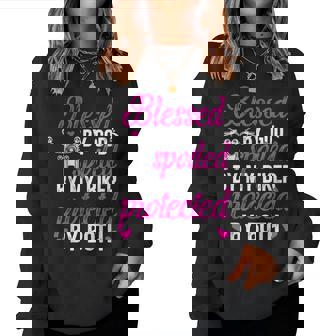 Spoiled By My Biker Wife Of A Biker Wife Motorcycle Wife Women Sweatshirt | Seseable UK